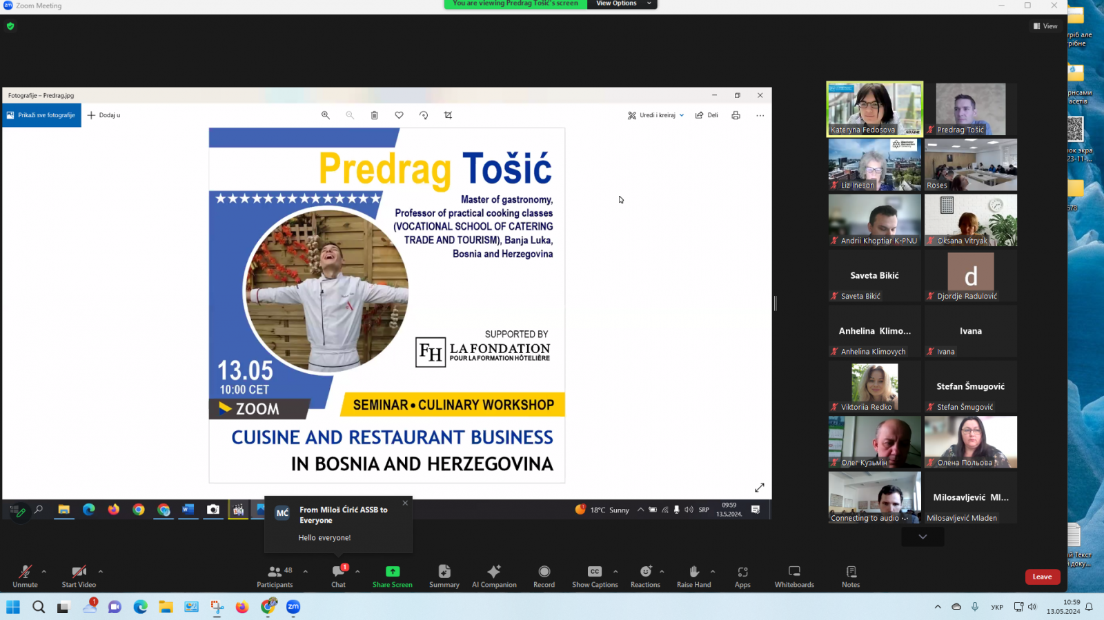 Онлайн Вебінар на тему «Національна кухня та ресторанний бізнес Боснії та Герцеговини»