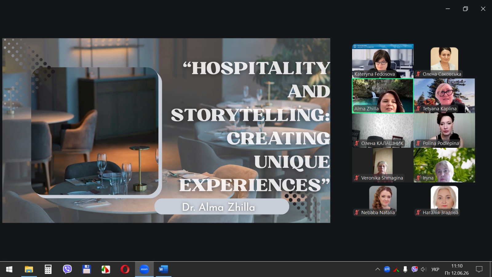 Від сервісу до емоцій: участь у міжнародному вебінарі «Hospitality and storytelling: creating unique experiences»